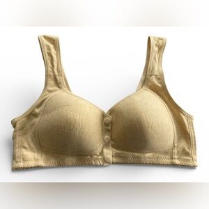 New Daisy Bra Yellow Front Snap Button Padded Bra Size 38/85 (runs small)